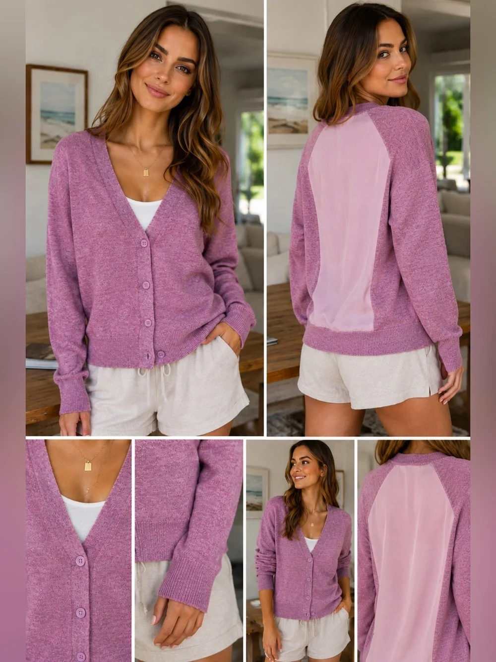 J. CREW Purple Alpaca Wool Open Cardigan M